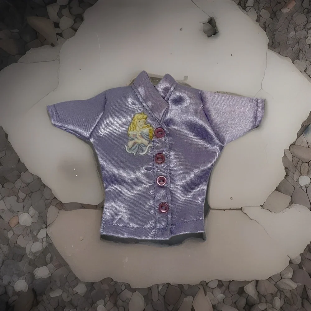 Vintage Disney Barbie Shirt Aurora‎ Sleeping Beauty Purple Pink Night Pj